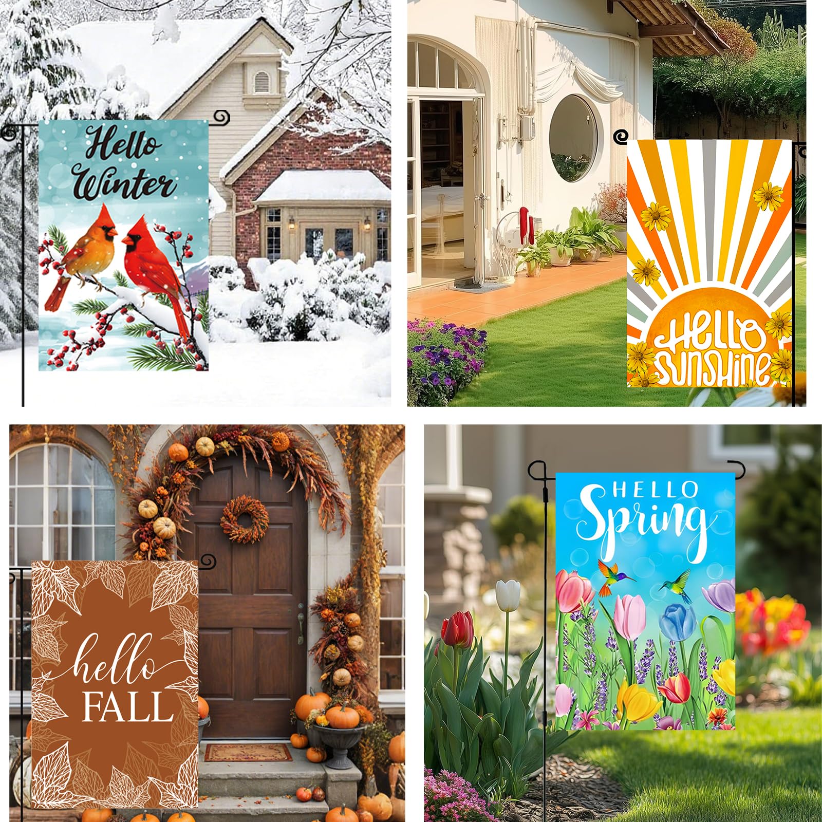 Lumifan summer flag design boosts yard ambiance with vivid hues and sunny garden vibes.