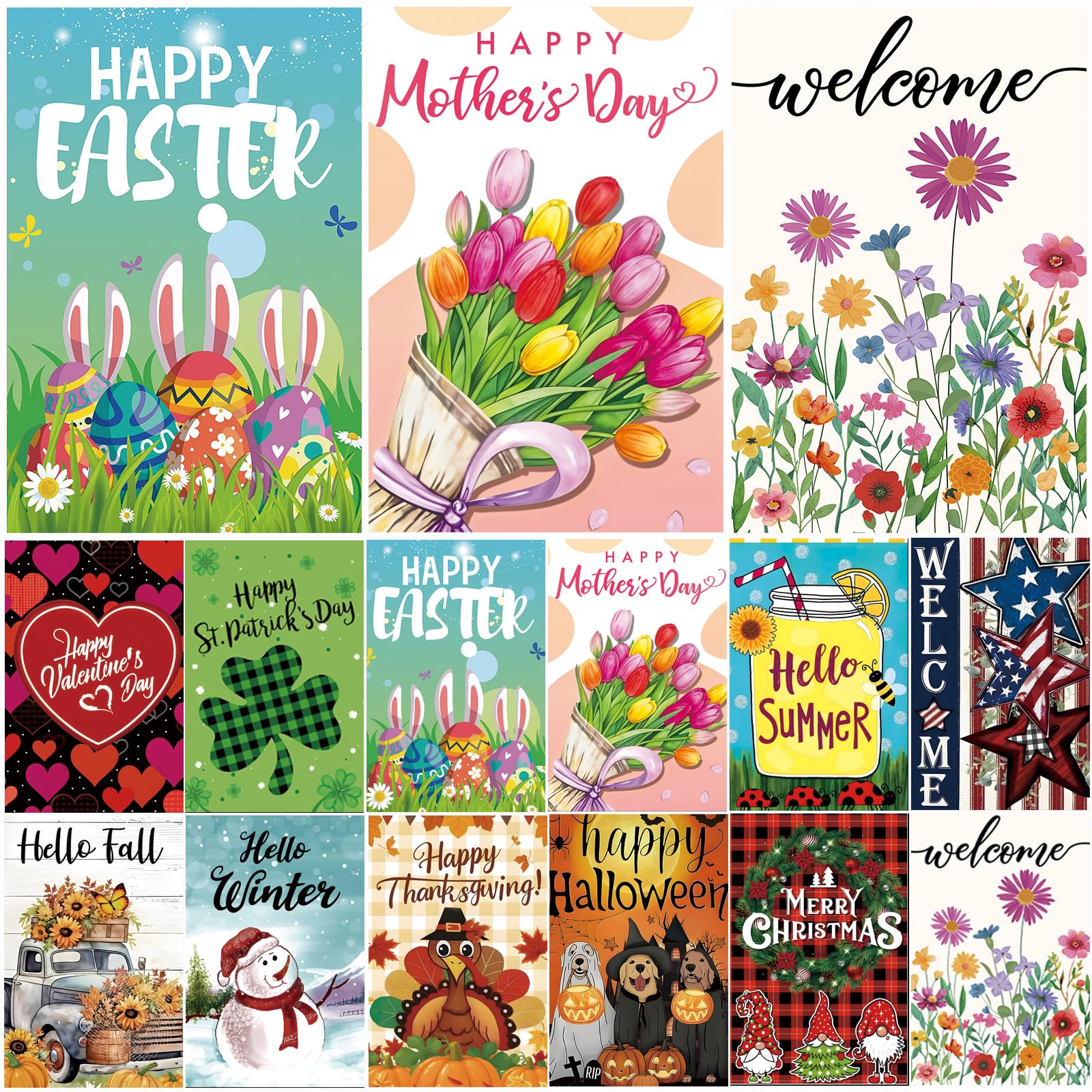 Lumifan seasonal garden flags set 12x18 for all-season outdoor decor keeps spaces festive