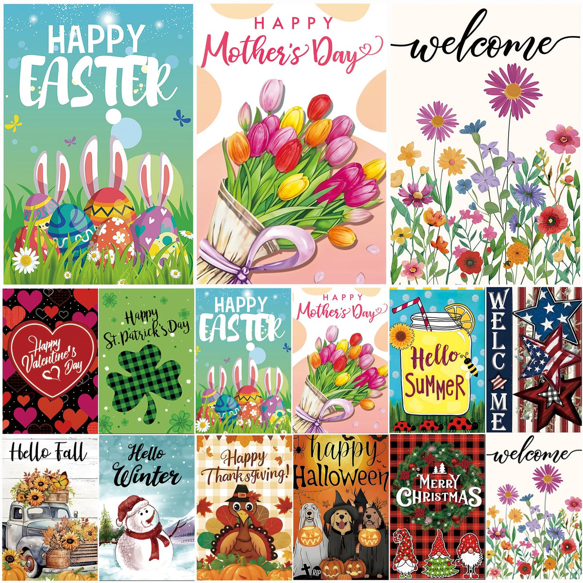 Lumifan seasonal garden flags set 12x18 for all-season outdoor decor keeps spaces festive