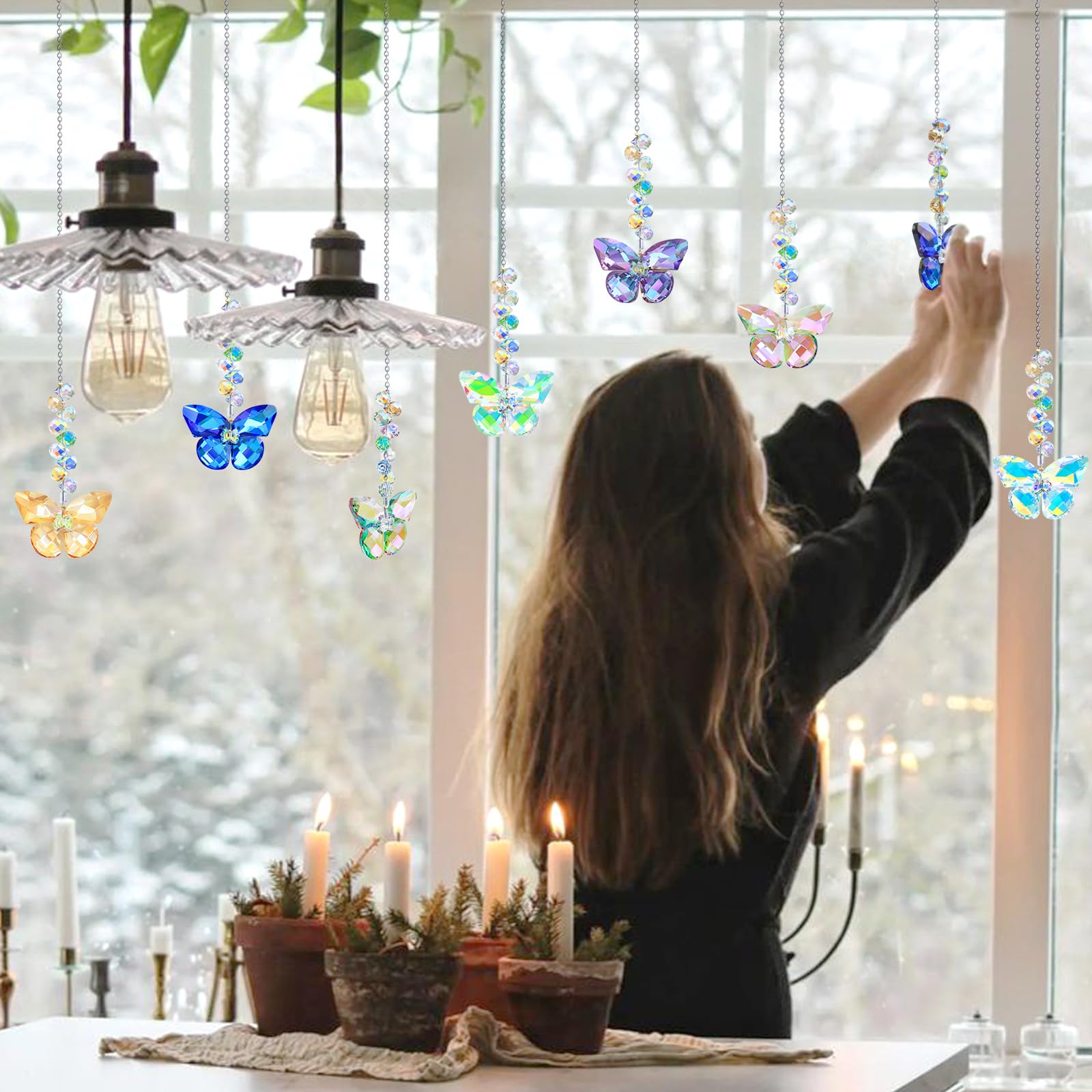 Lumiti window and garden decor butterfly suncatcher brightens natural light indoors or outdoors.