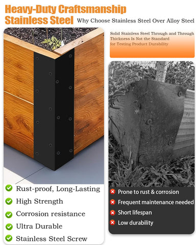 Lumlazni rustproof corner bracket securing a 20–24 inch bed corner.