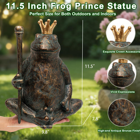 Lune cle frog with antique bronze finish showcases detailed texture.