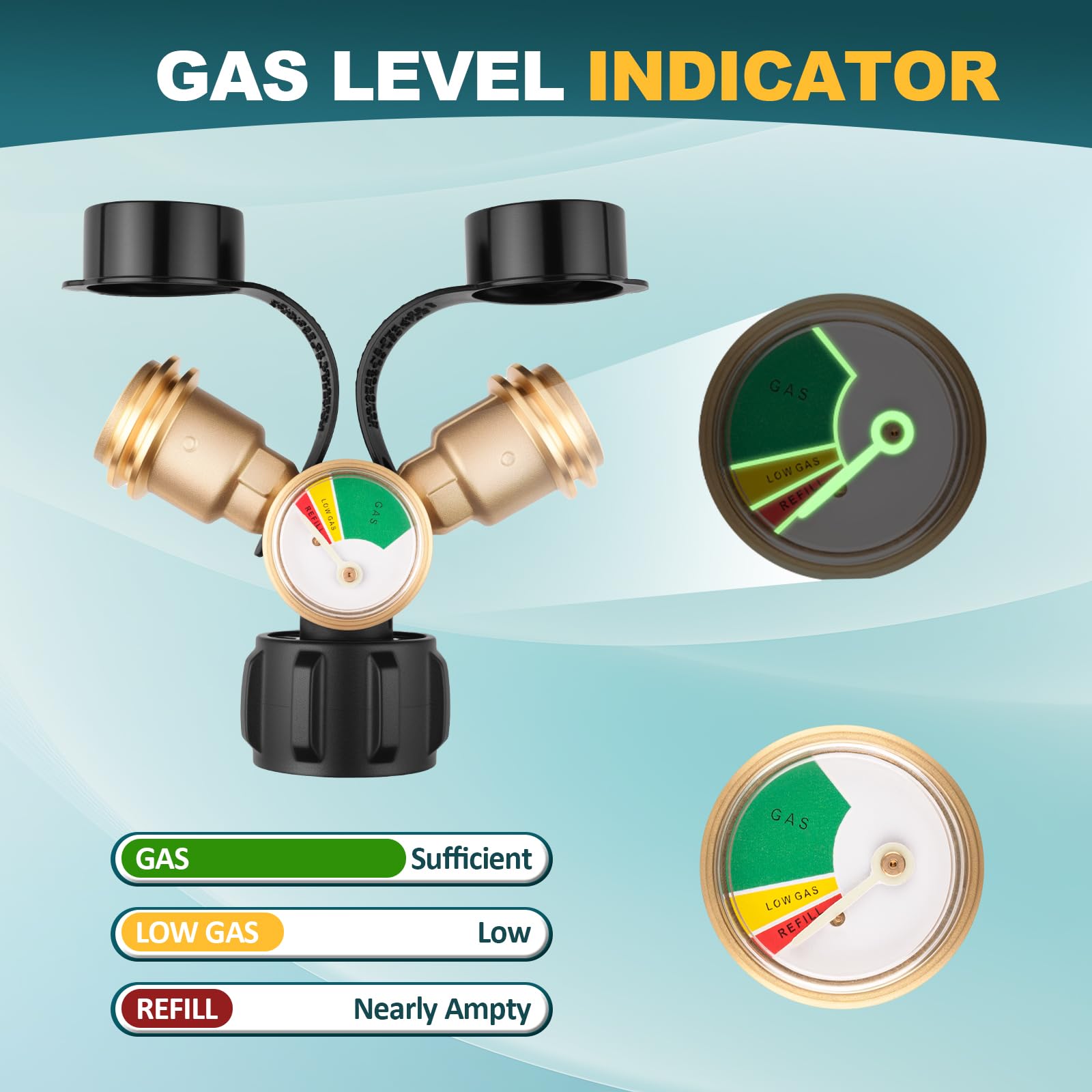 Luney splitter has built-in shut-off valves for safe, controlled gas flow.