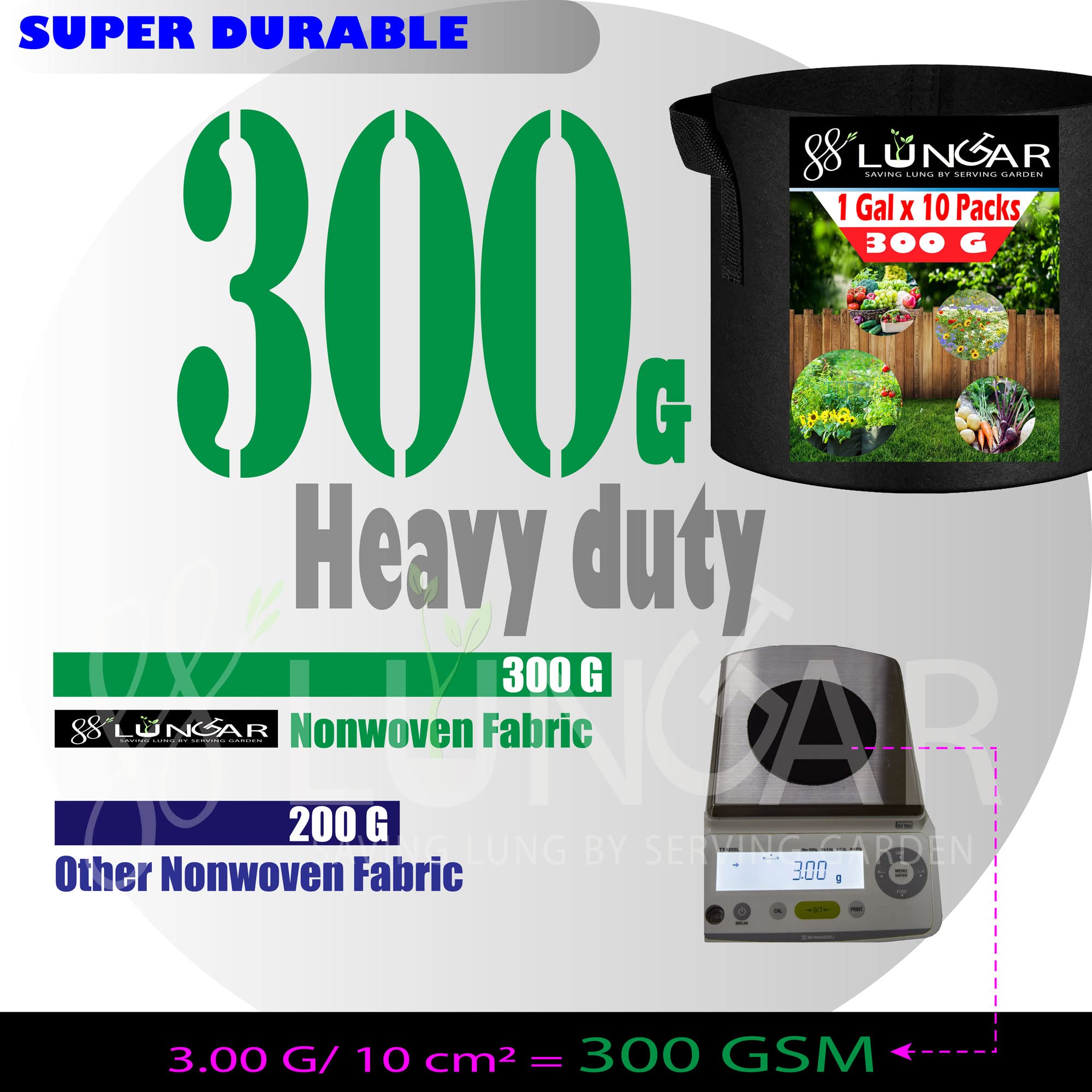LUNGAR 300G non-woven fabric offers durable, breathable plant containers.