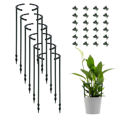 Lunhans half-round plant stake supports upright growth in pots