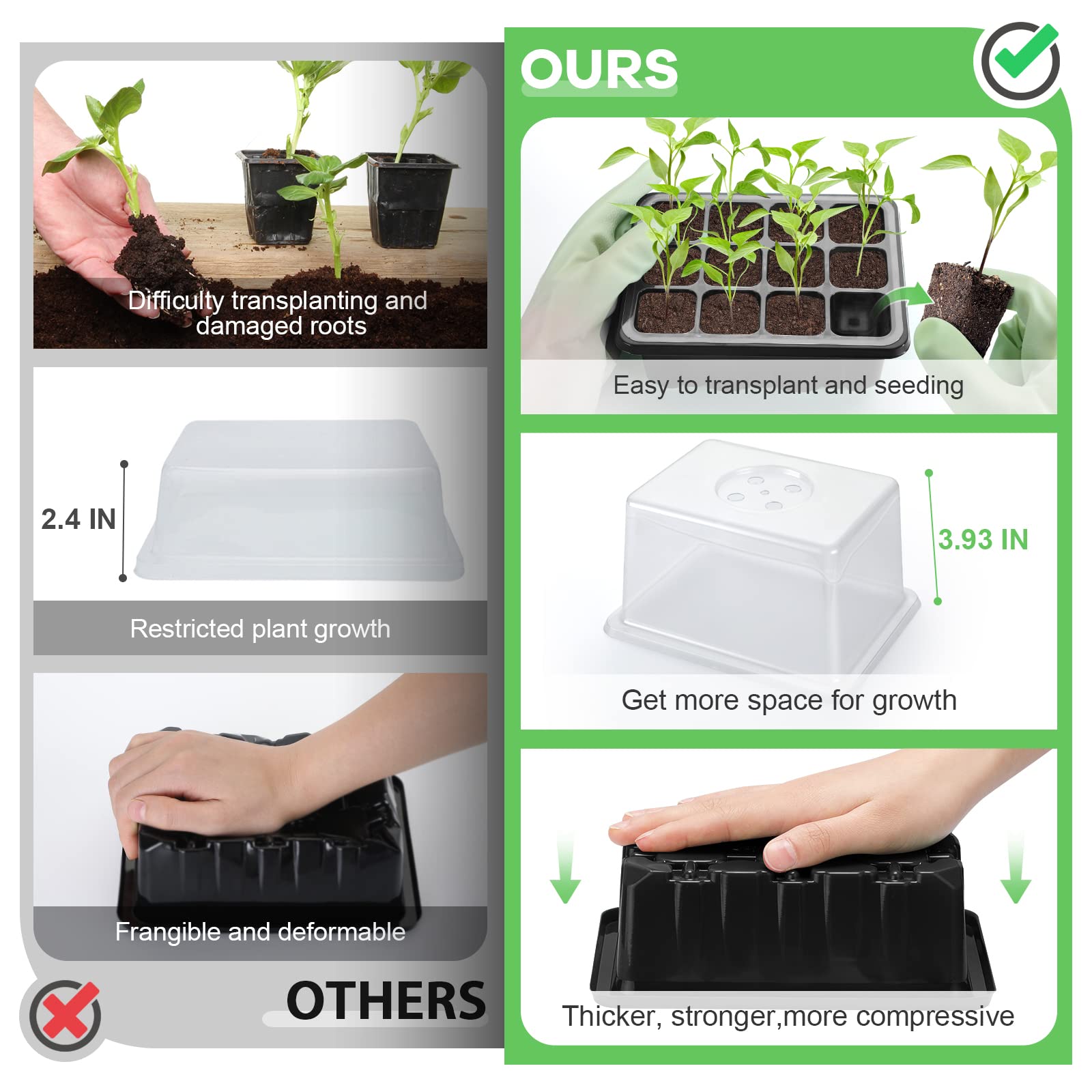 Lunies 12-cell seed tray provides organized spaces for uniform germination