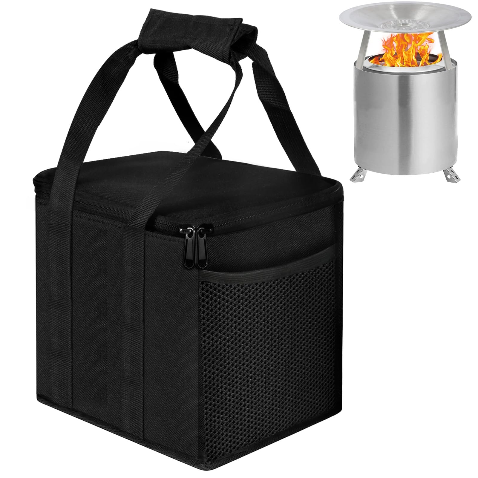 Lunies 12inch fire pit bag for Mesa XL protects gear on camping trips.