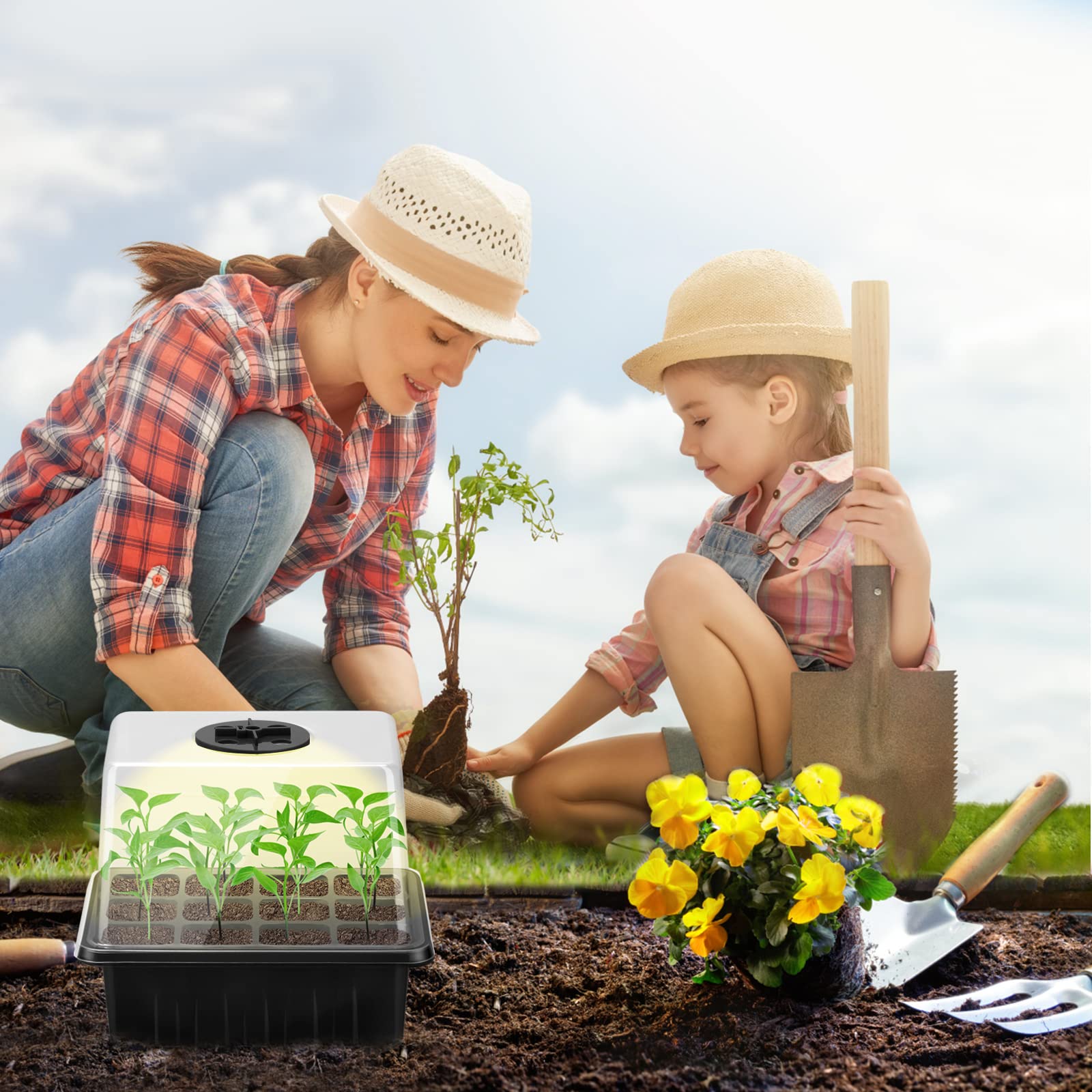 Lunies adjustable humidity dome helps maintain ideal moisture for steady seedling growth