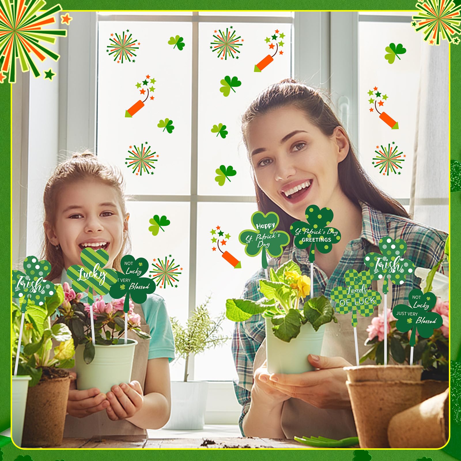 Lunmon 13x3-14-inch shamrock sign for garden display