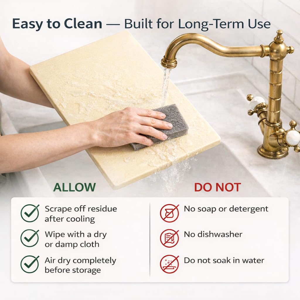0.47-inch Lunvarion stone thickness balances heat retention and response
