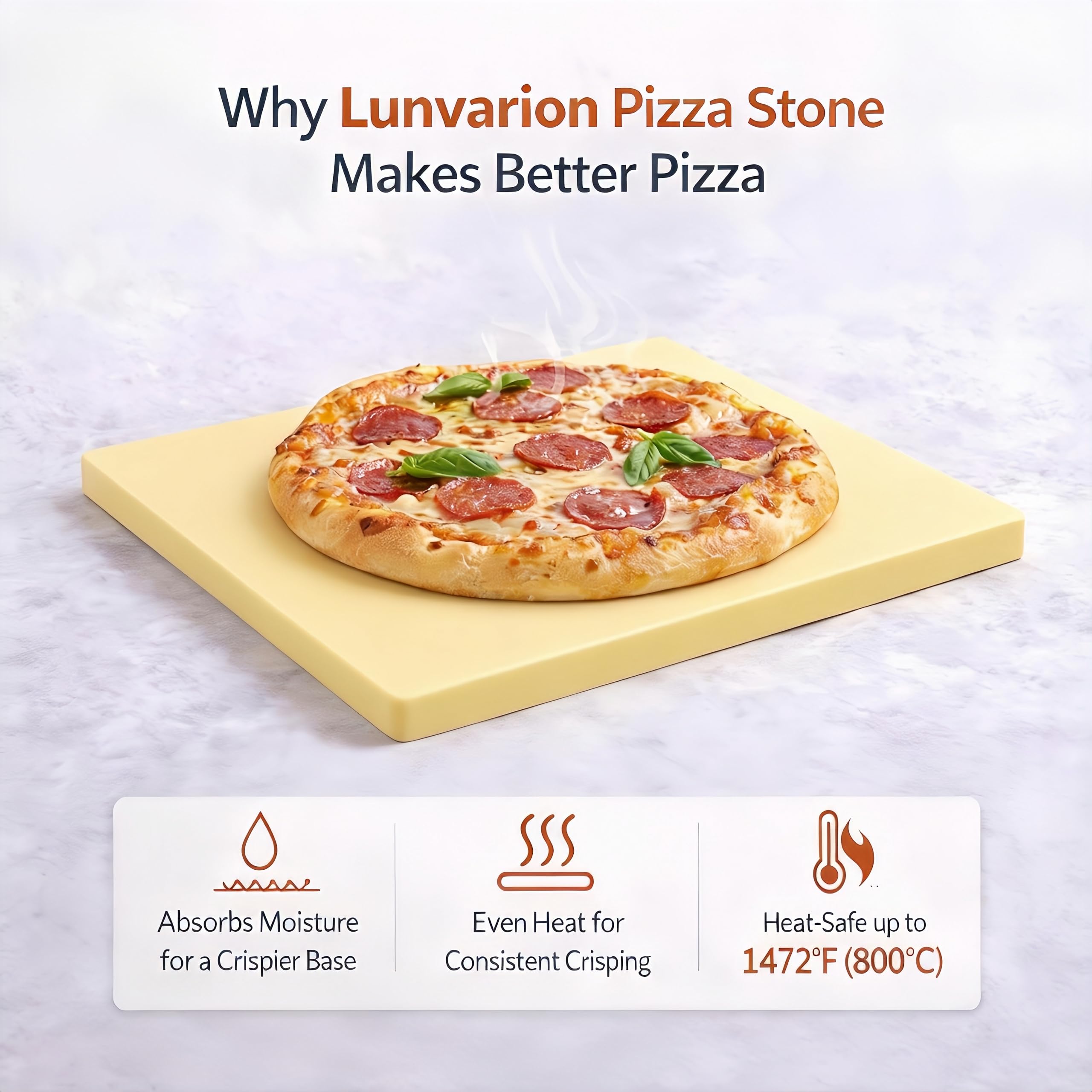 Lunvarion stone on oven and grill delivering even heating for pizzas