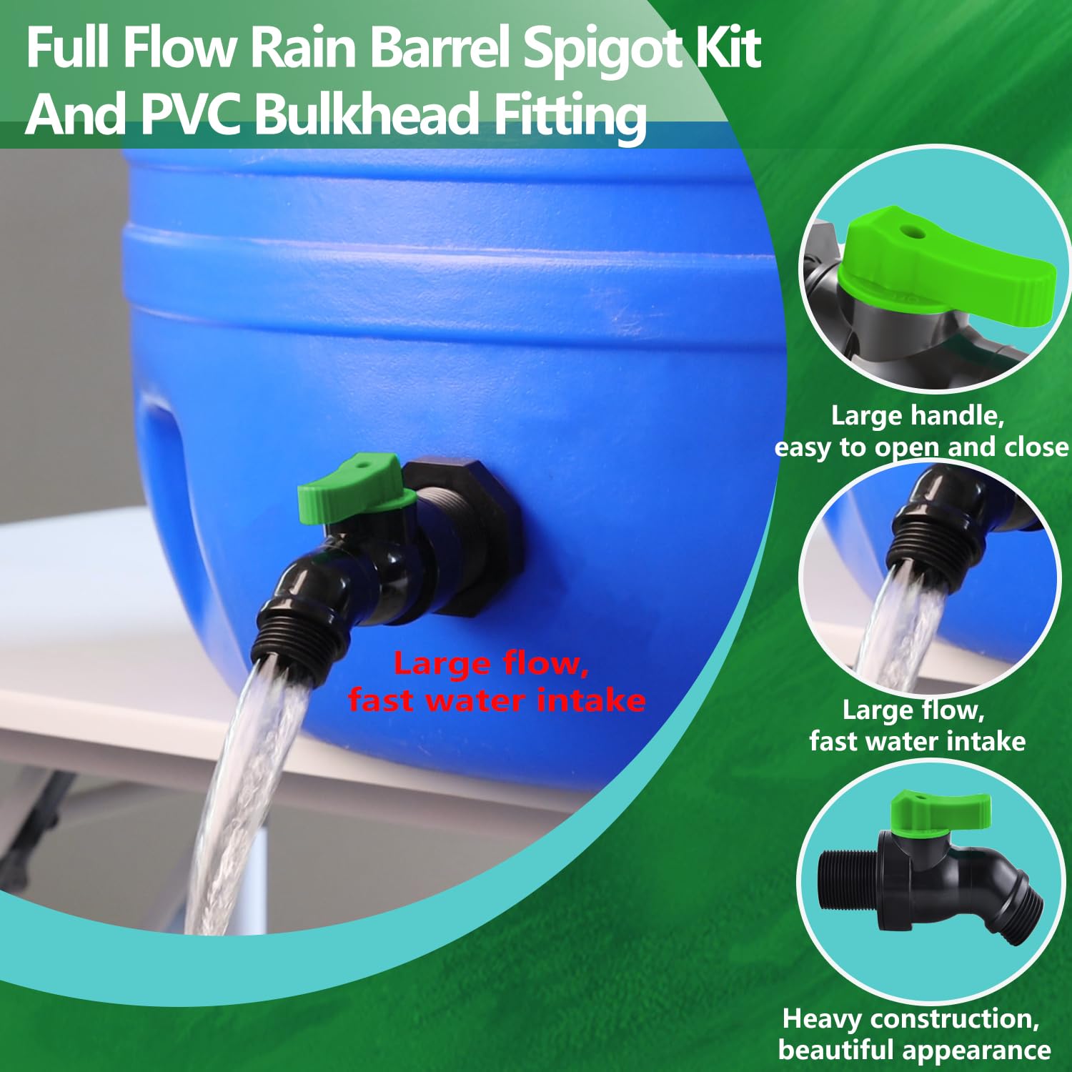 LUOFANT bulkhead fitting for easy 1.5-inch hole installation