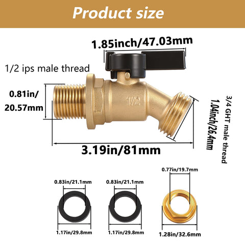 LUOFANT quarter-turn brass valve enables fast, controlled water release.