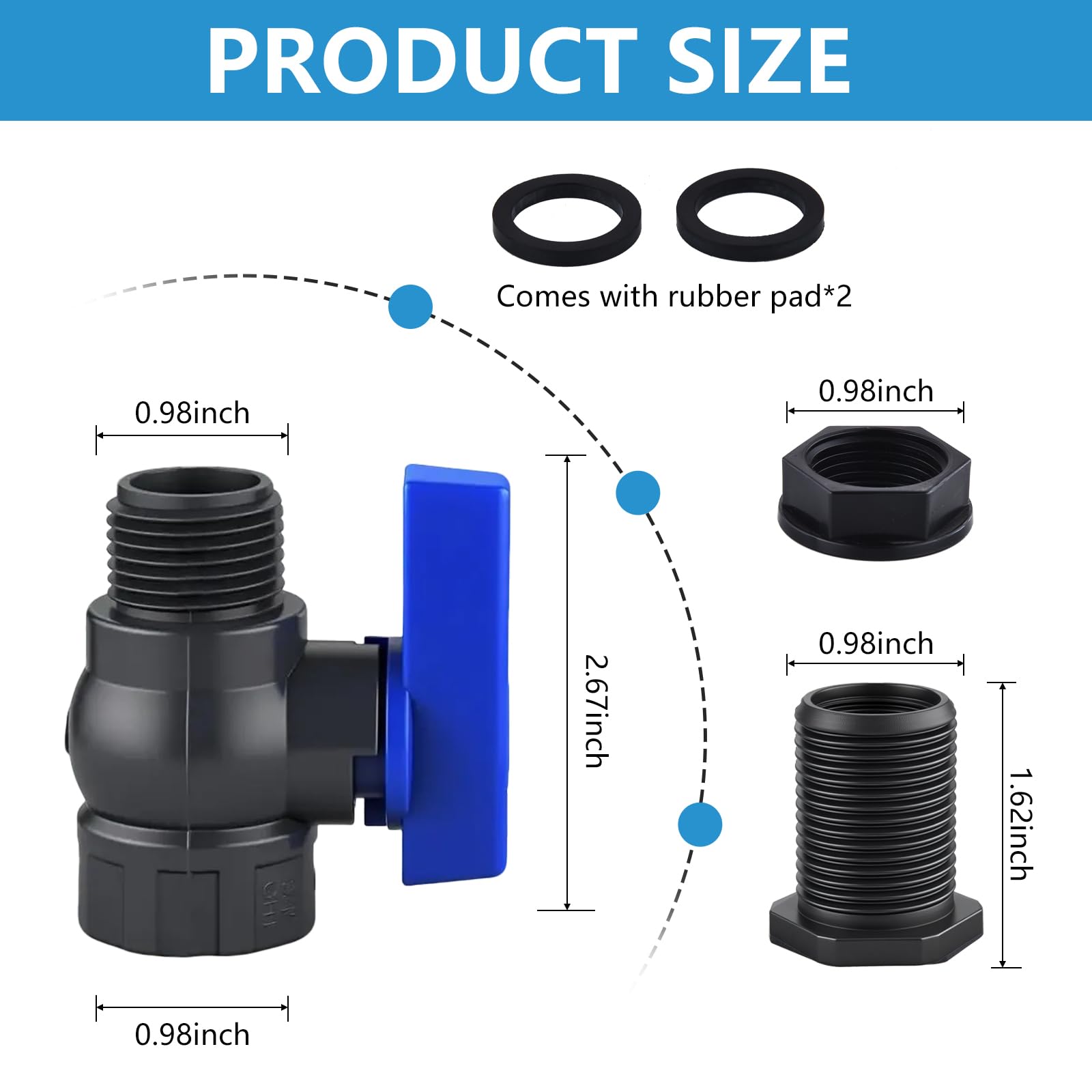 LUOFANT spigot kit hole size guide enables easy installation.
