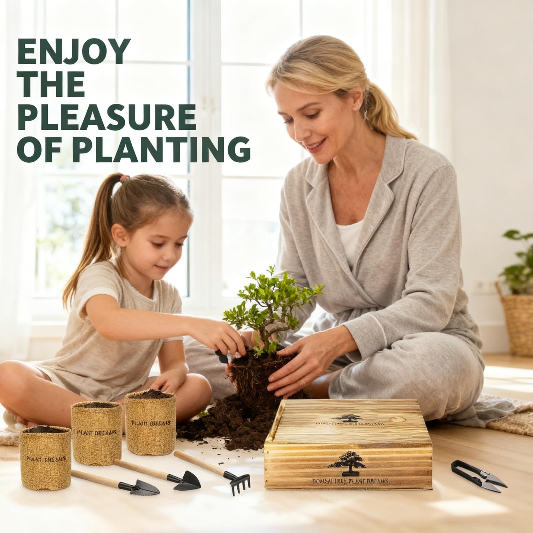 LUOJIBIE Bonsai gift packaging, a thoughtful starter gift for plant lovers.