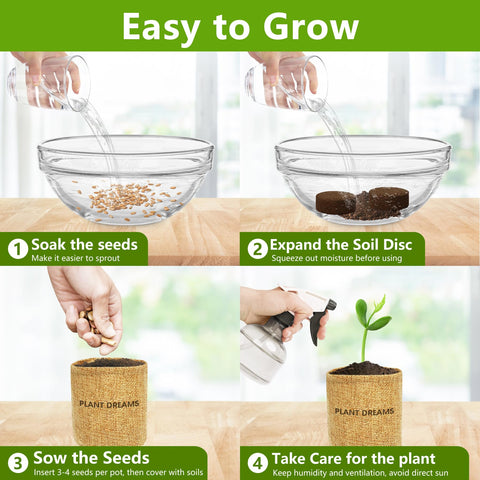 LUOJIBIE Bonsai Kit burlap pots and organized growing space for mini trees.
