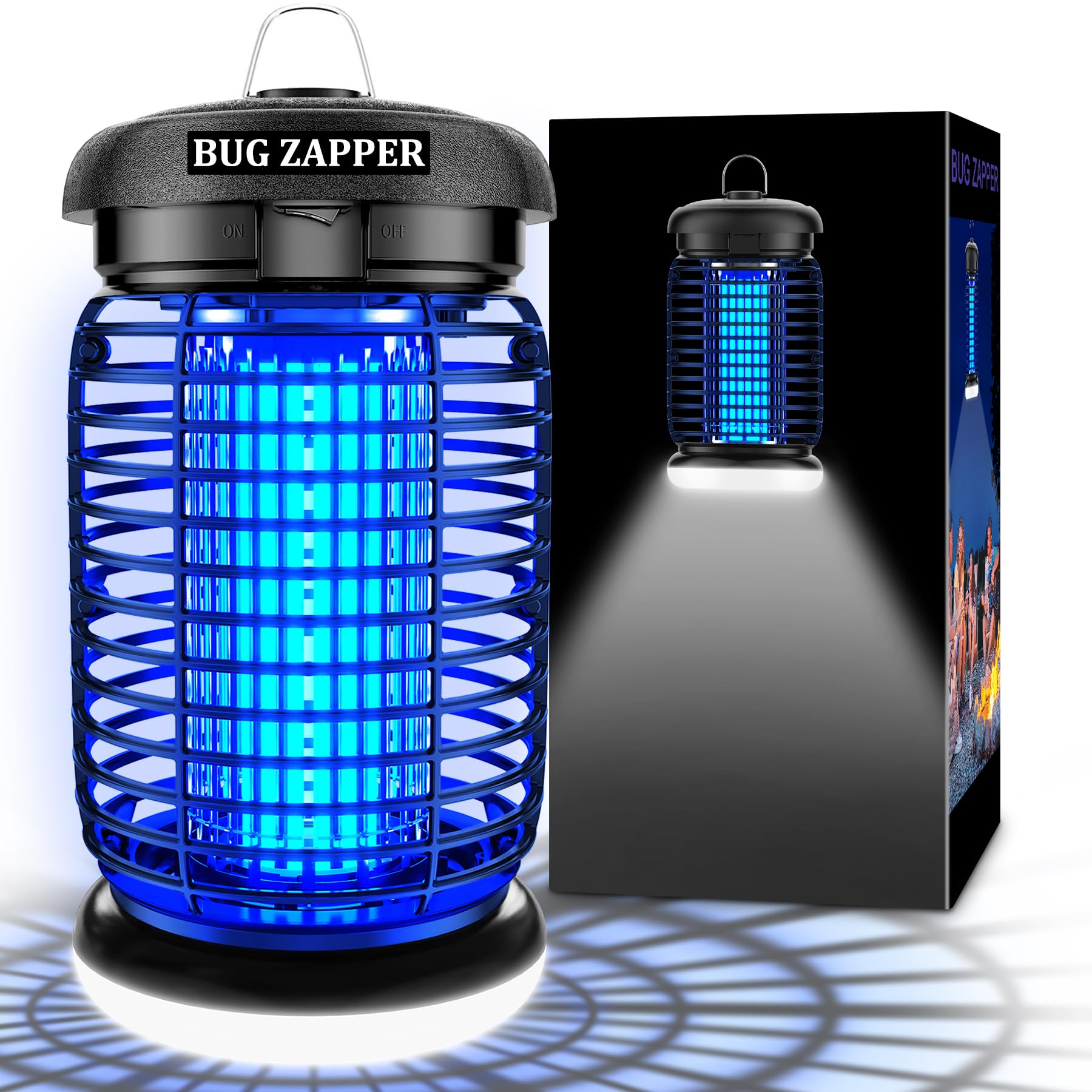 LUOJIBIE bug zapper with LED light attracts mosquitoes for outdoor use.