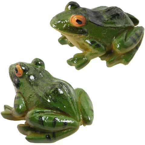 LUORNG simulation frog statue on a desk for lifelike desktop decor.
