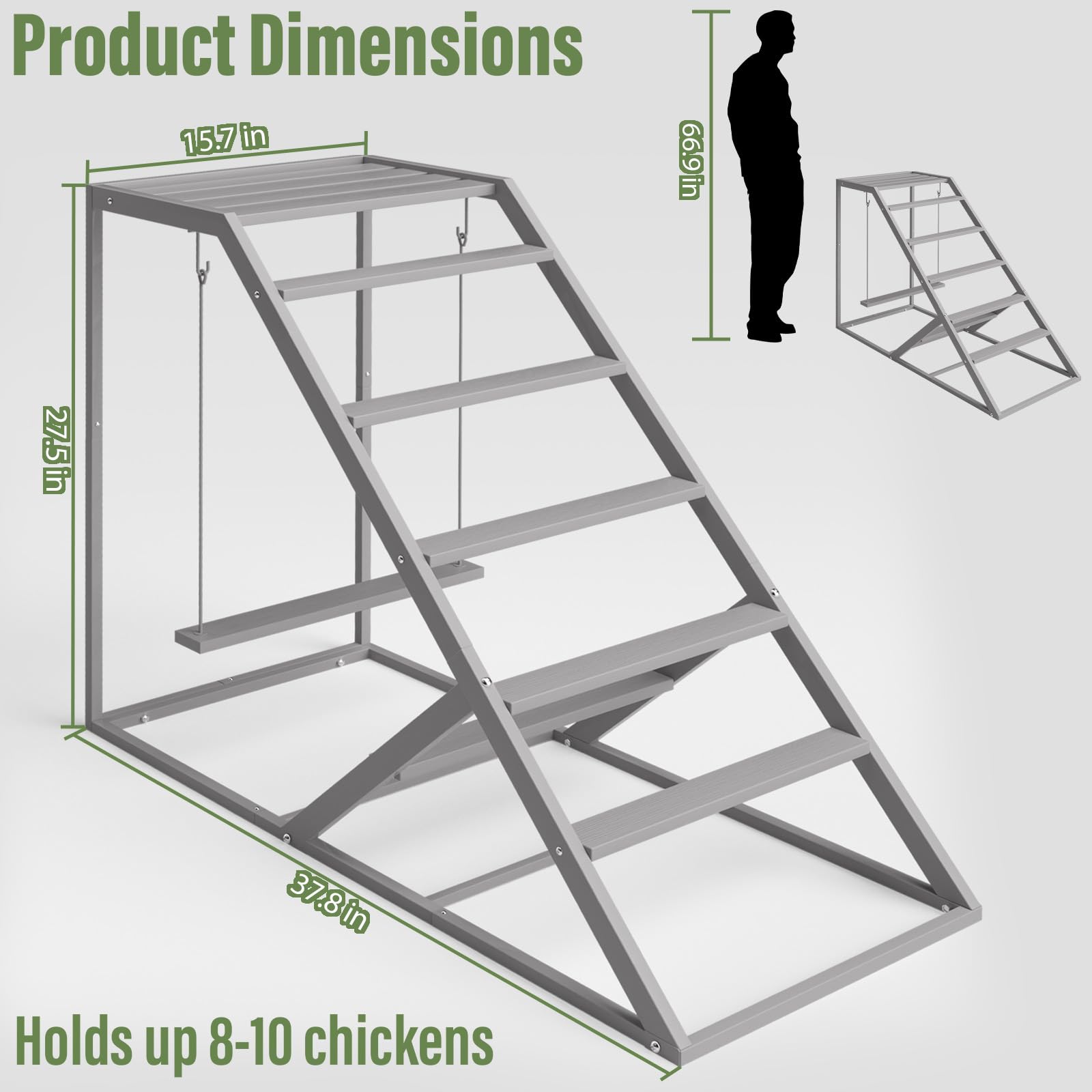 Luplom weatherproof chicken perch for indoor and outdoor durability