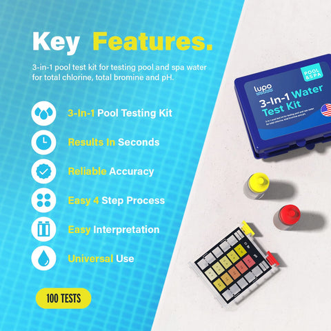 Lupo 3-in-1 test kit instruction manual guides easy at-home water checks.