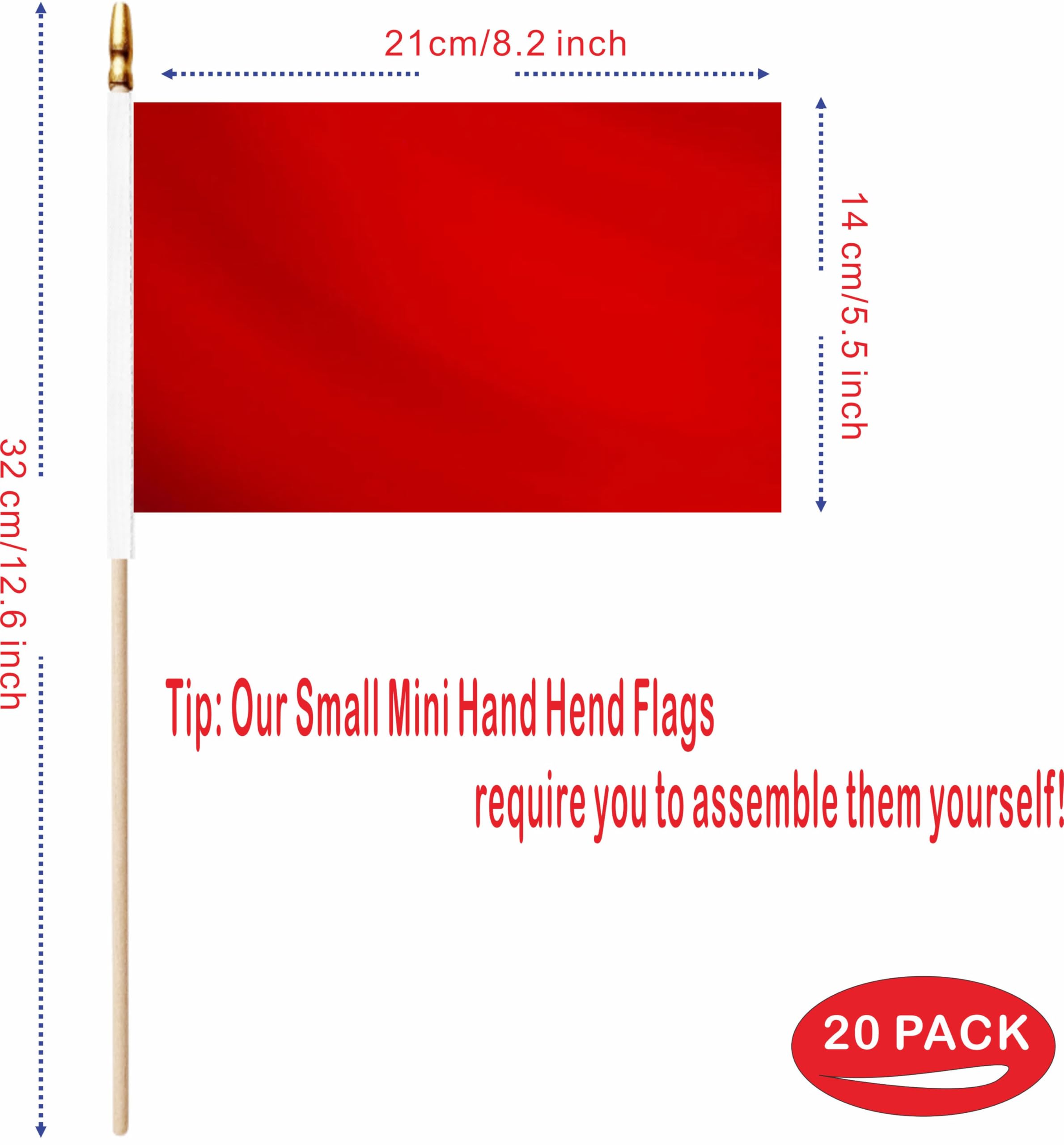 LUSEOAN 5x8-inch red blank flags for vibrant DIY décor projects