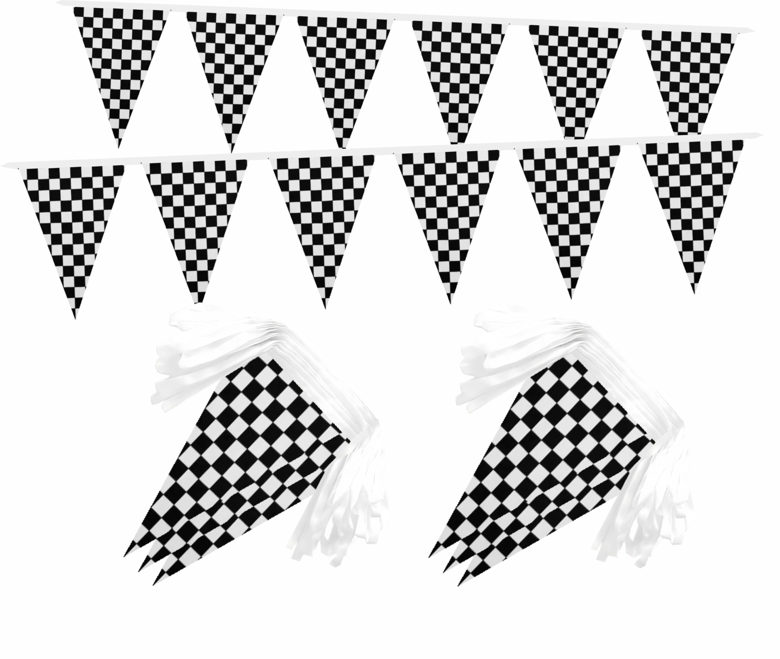 LUSEOAN checkered flag banner 60 feet decorating for indoor and outdoor racing events