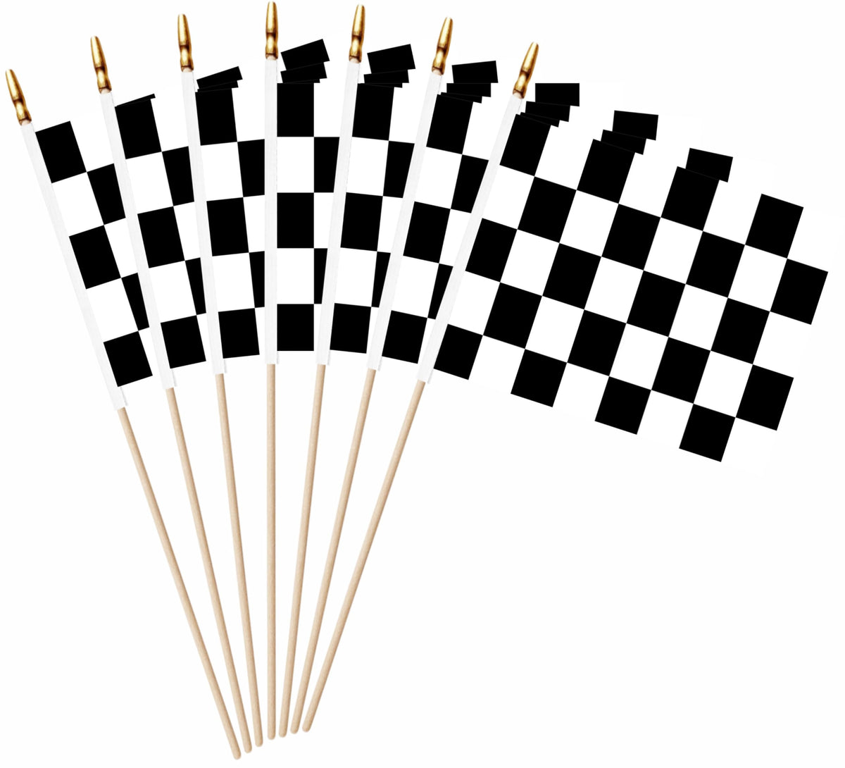 LUSEOAN mini checkered flag pack for racetrack-themed decor and celebrations.