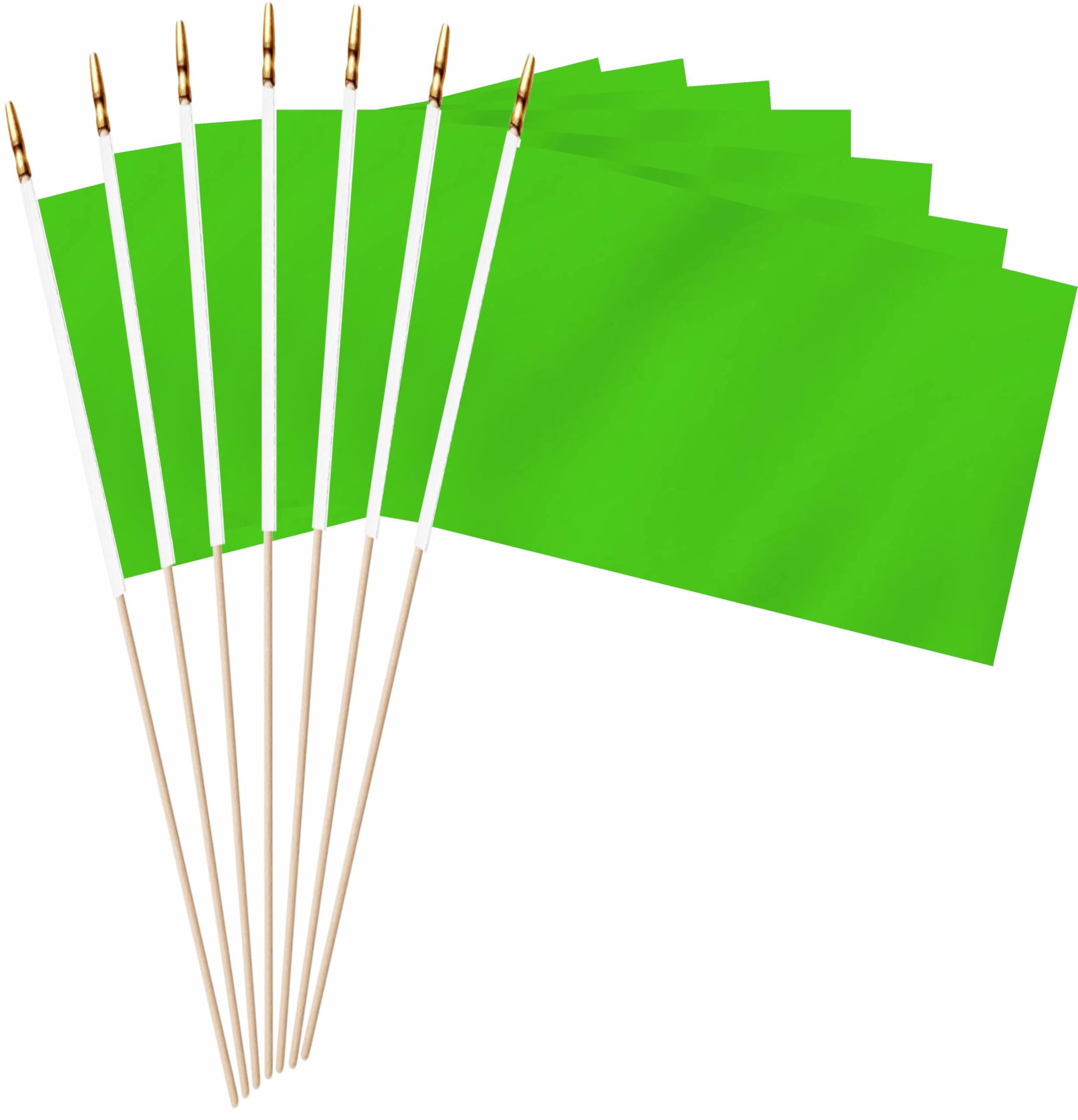 LUSEOAN green mini wooden flag on a stick for easy parade decor