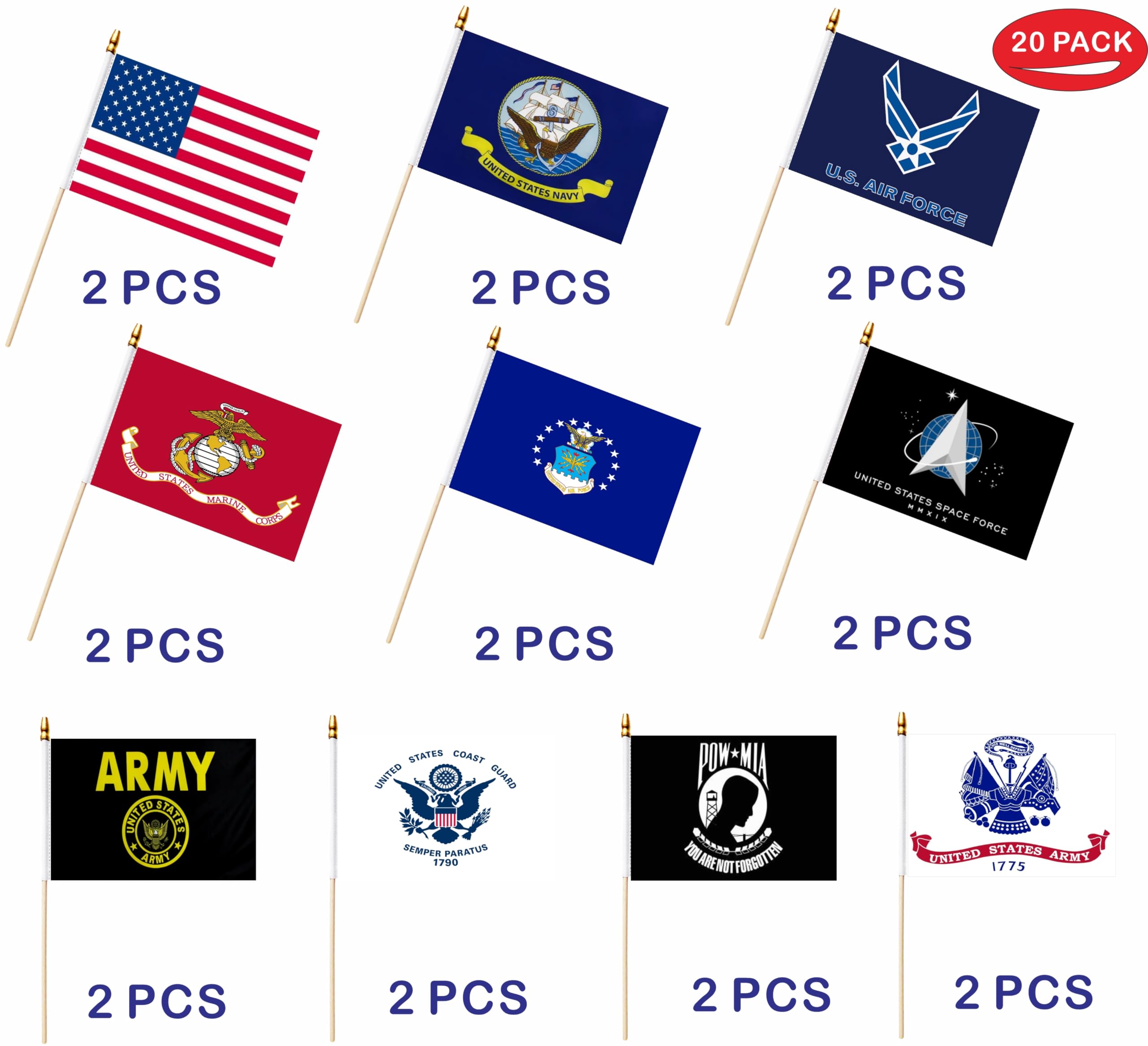 LUSEOAN Marine Corps flag for ceremonial parades and desk decor