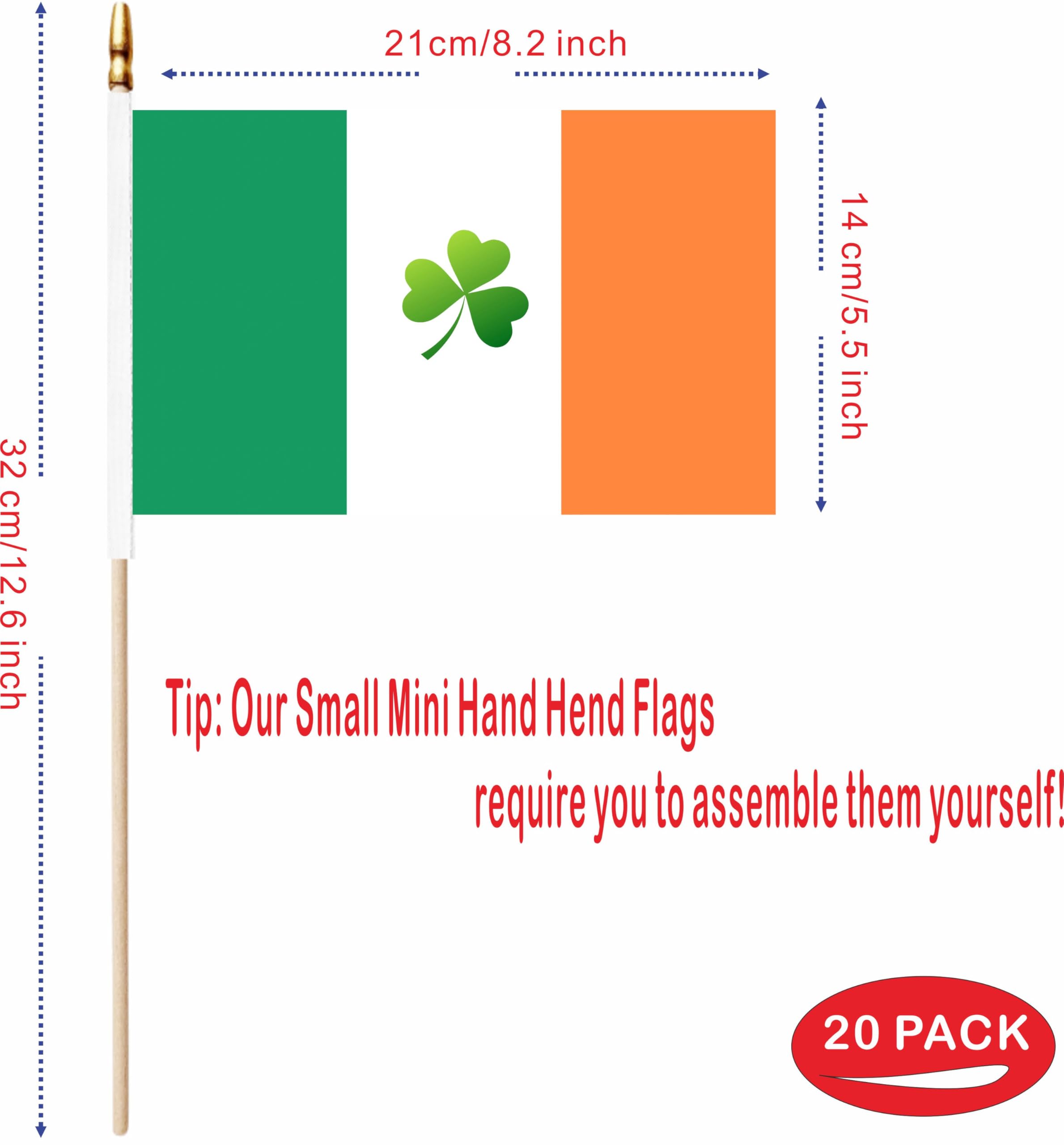 LUSEOAN mini shamrock flag ideal for classroom and desk decor