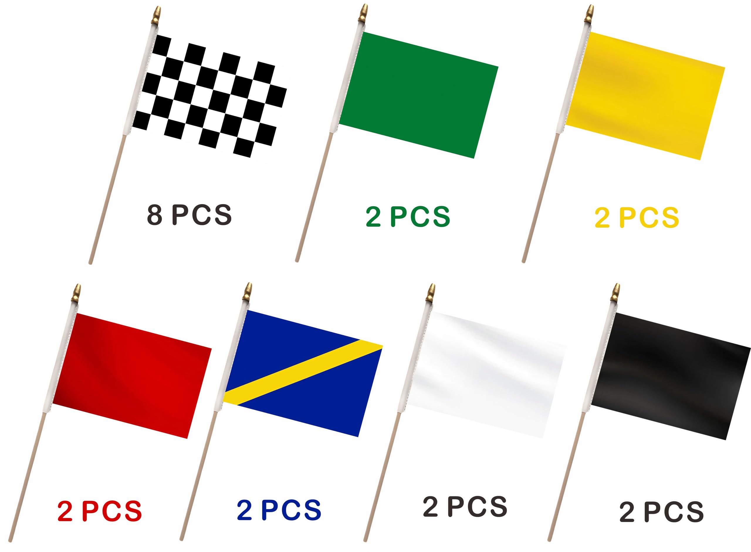LUSEOAN multicolor racing flag set for parties and sports events.