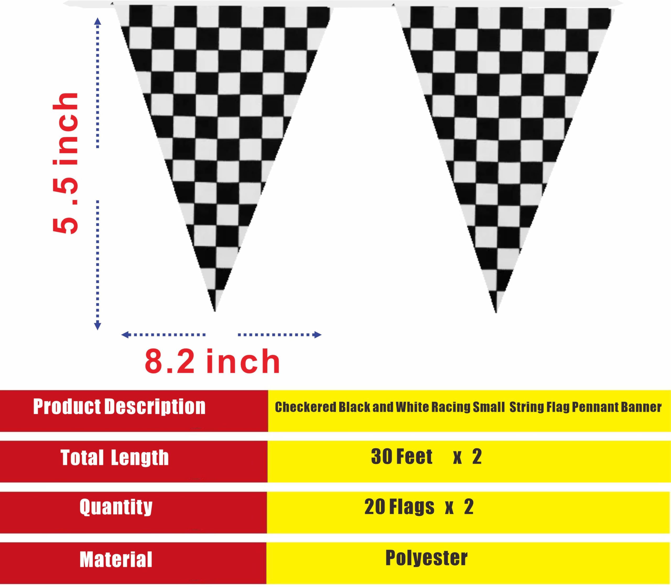 LUSEOAN racing flags close-up shows dual-sided print and durability