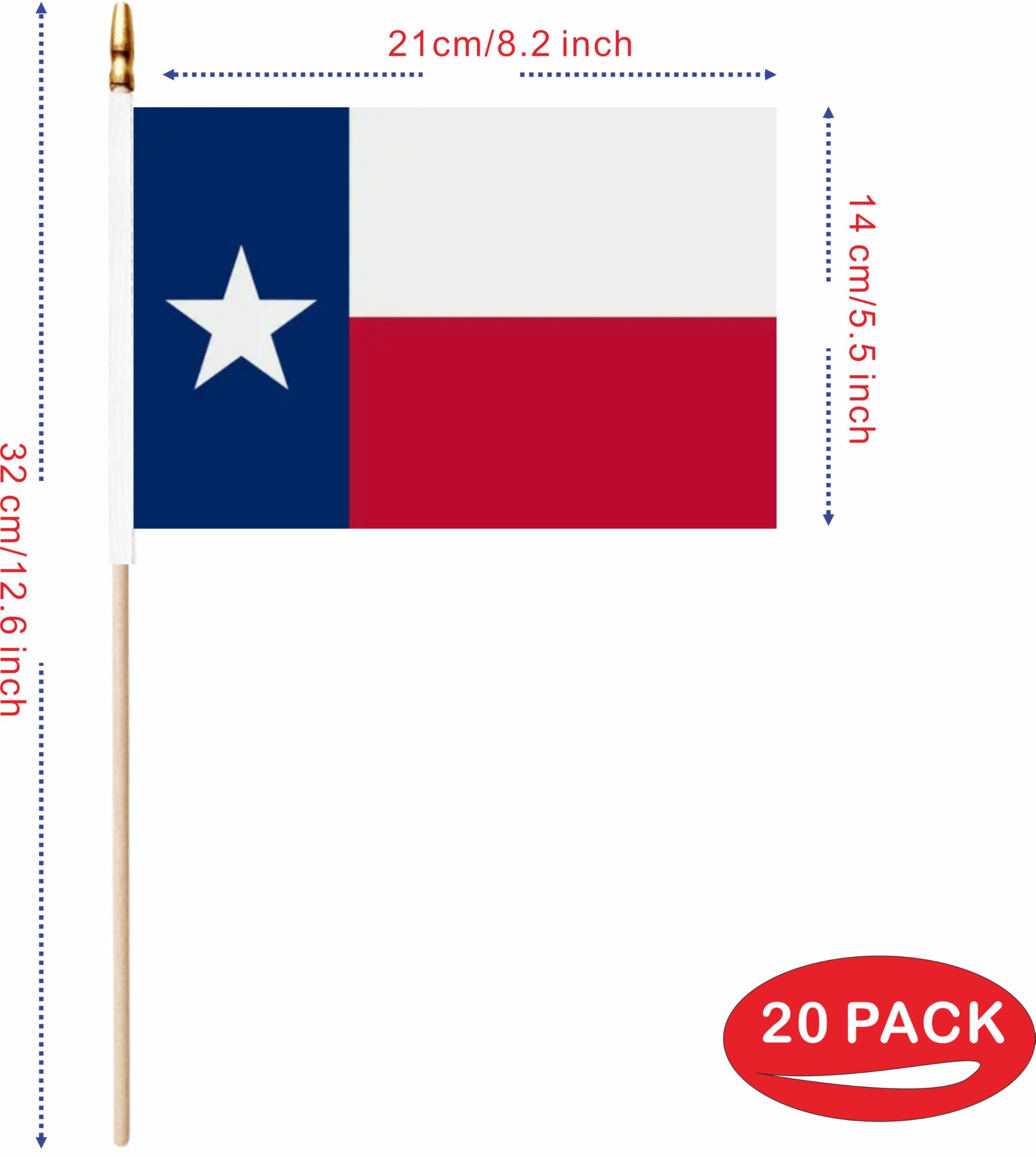 Bright colors of the LUSEOAN Texas mini flag highlight festive events.