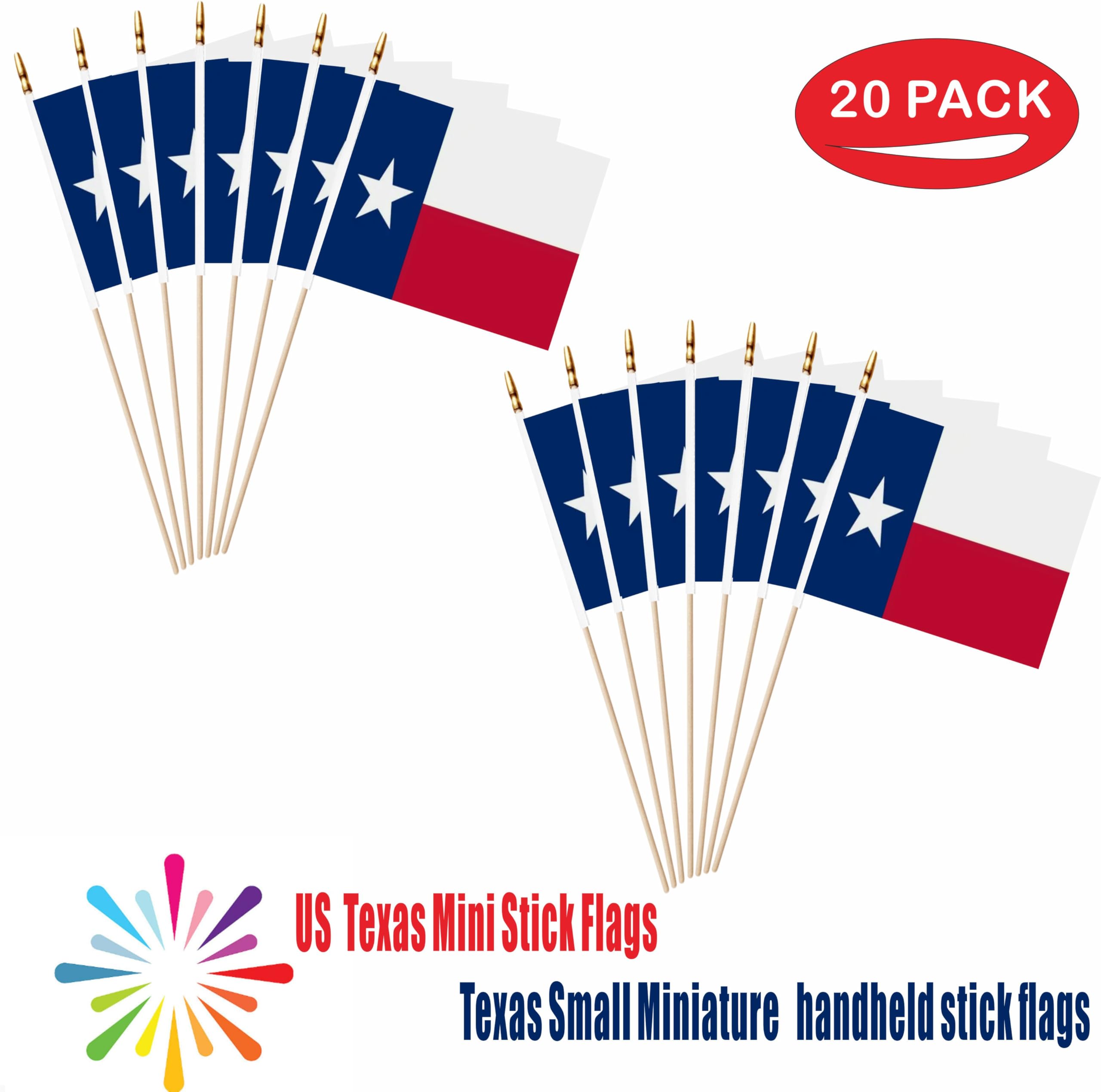 LUSEOAN Texas mini flag arranged for parade decor and party displays.