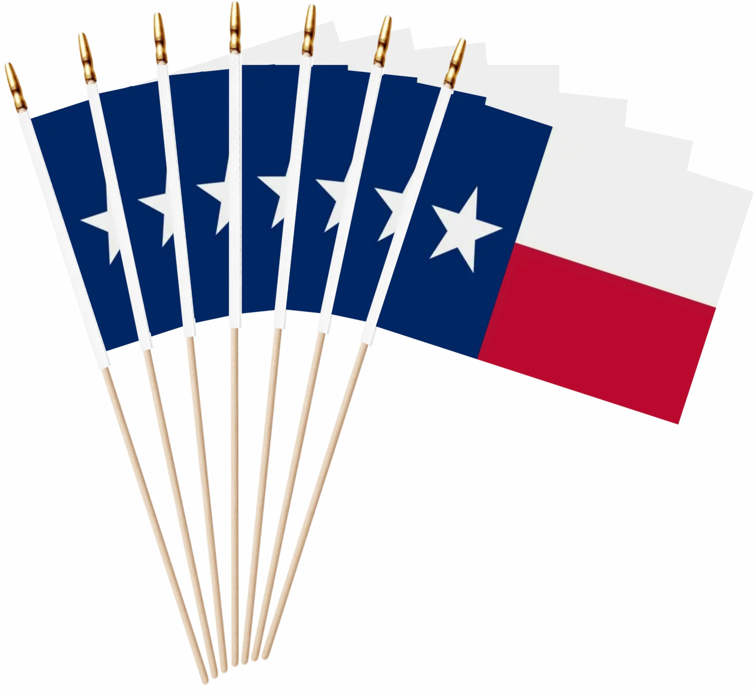 LUSEOAN Texas mini flag on a wooden stick for easy parade use.