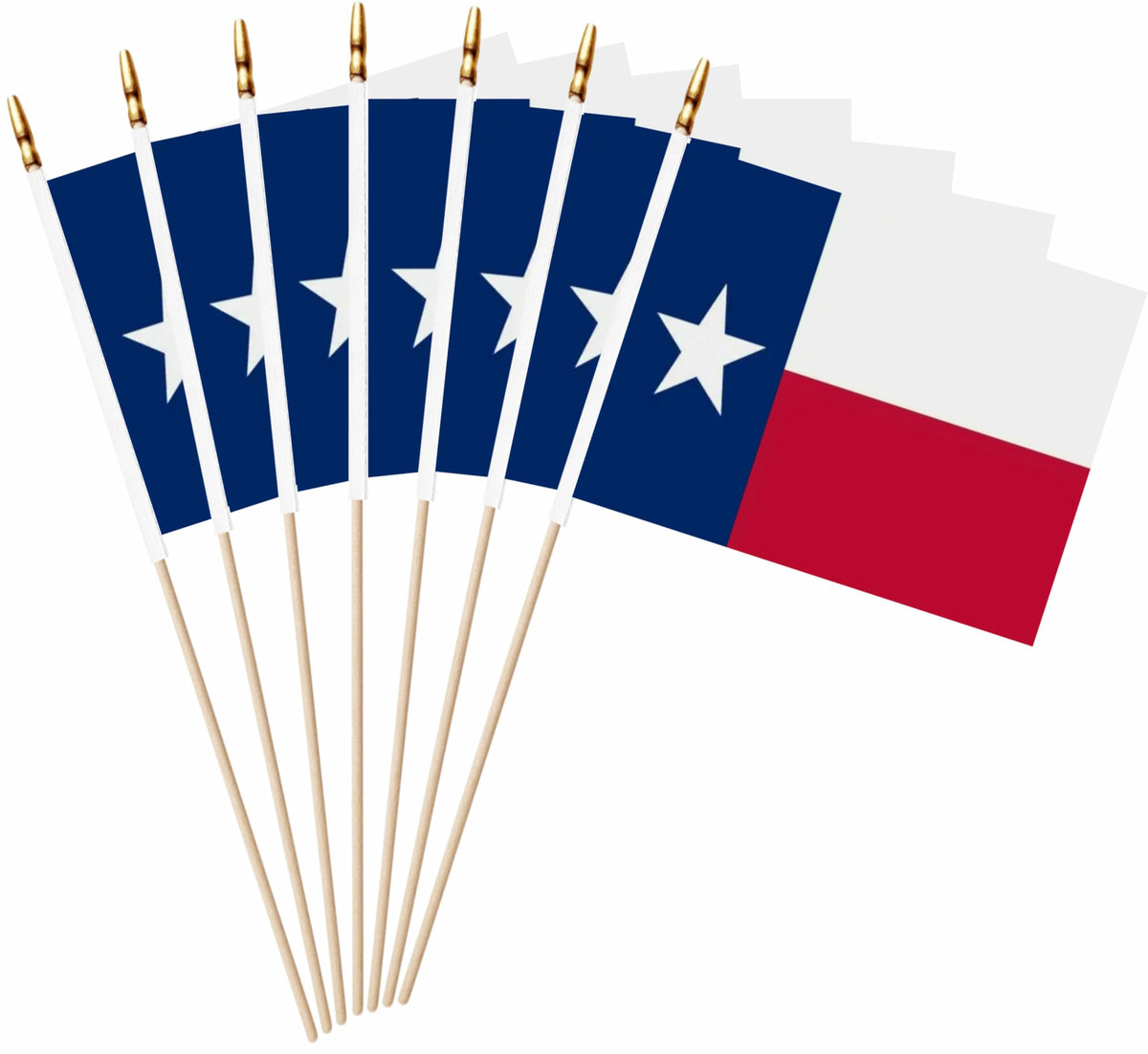LUSEOAN Texas mini flag on a wooden stick for easy parade use.