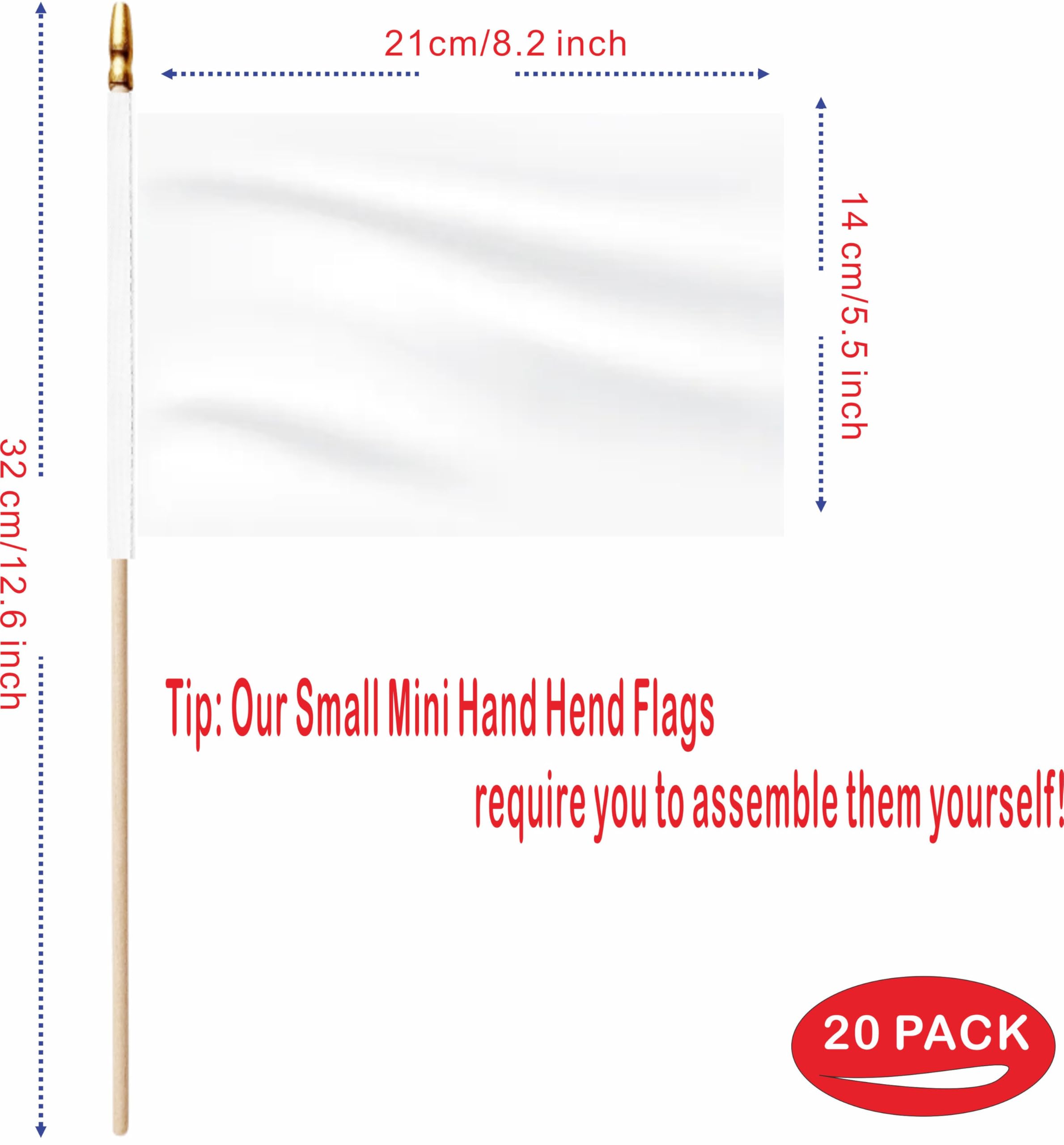 The LUSEOAN wooden stick flag with 5x8 inch panel for parades.