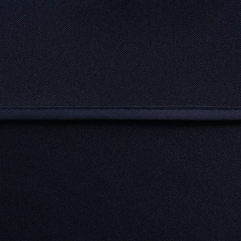 LUSHVIDA navy color tablecloth adding classic style to patio settings.