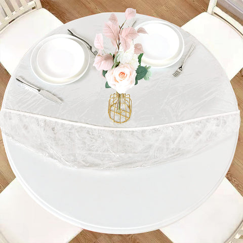 LUSHVIDA round clear waterproof table cover with elastic edges for a snug fit