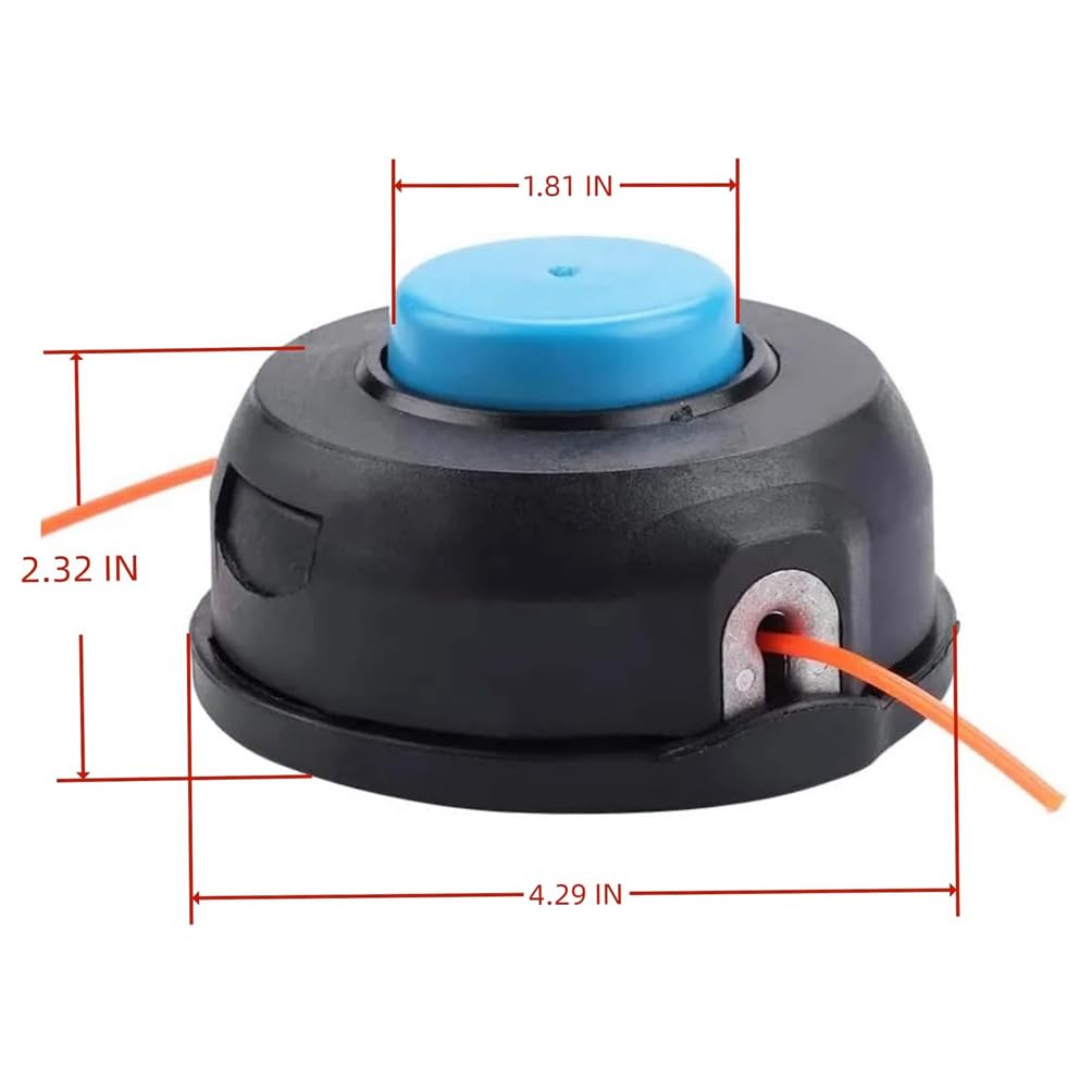 Trimmer head line capacity supports 0.065, 0.080, and 0.095 inch lines for versatility.