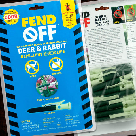 Garlic odor release from DR-25 clip deterring wildlife
