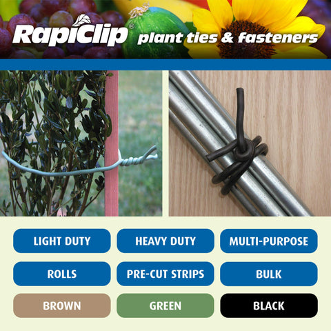 Garden setting with Rapiclip soft wire tie securing stems and supports