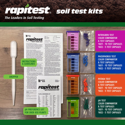 Luster Leaf Rapitest 40-tests included cover pH, N, P, K.