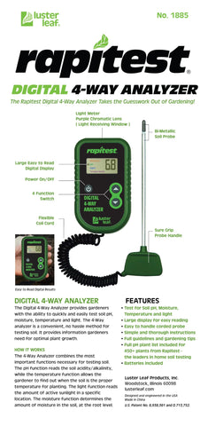Luster Leaf Rapitest corded probe showing easy handling during testing.