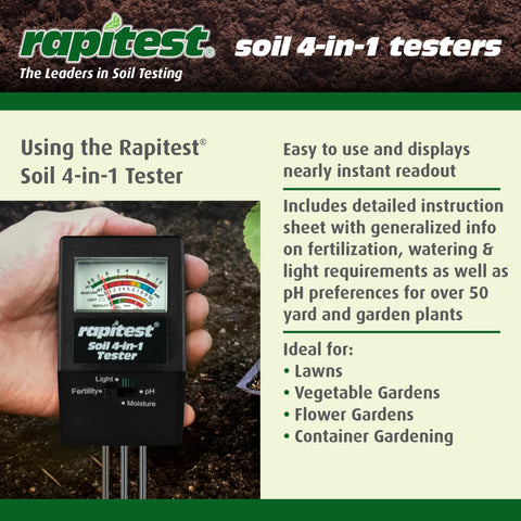 Luster Leaf Rapitest moisture and pH indicators for healthy irrigation