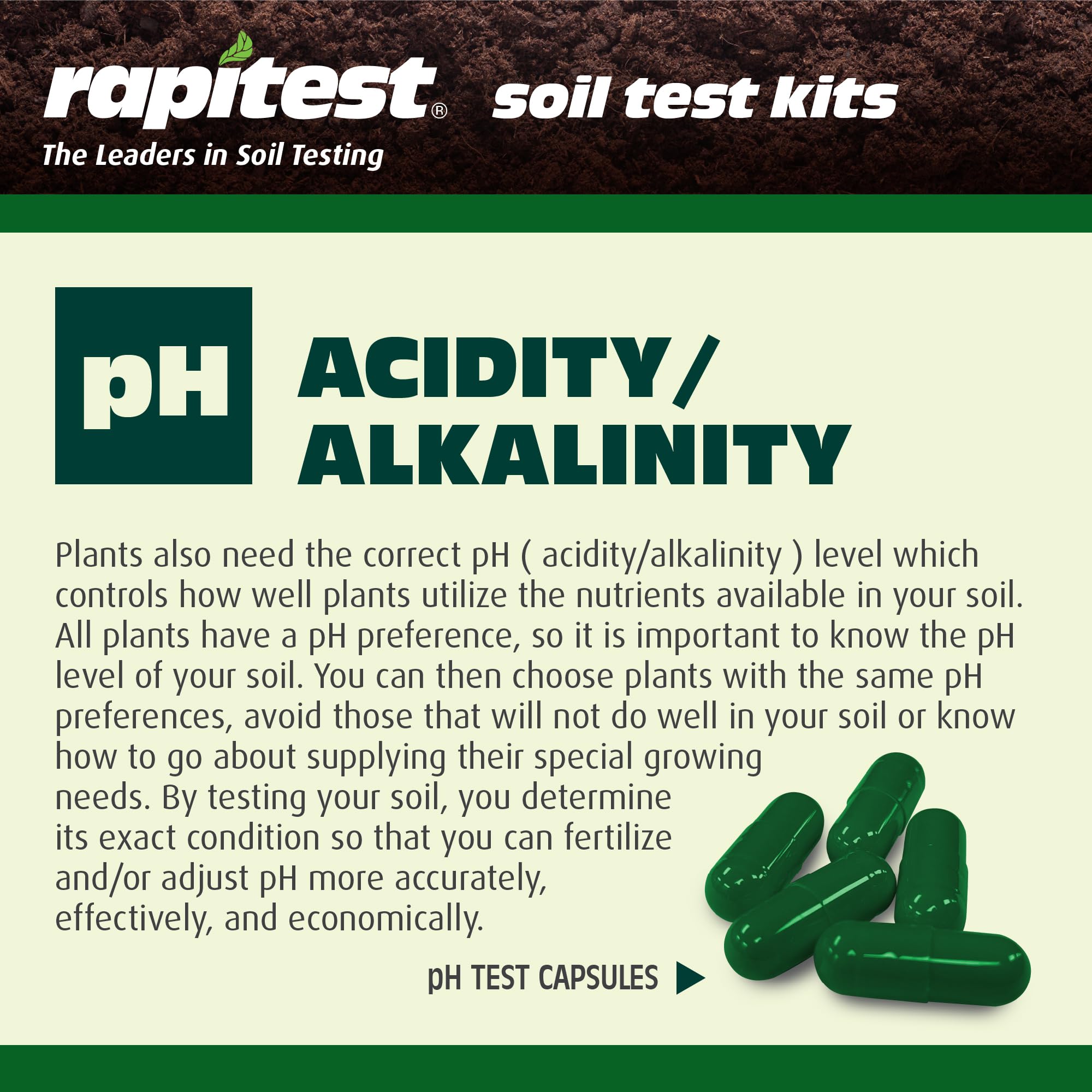 Luster Leaf Rapitest plant guide lists 450+ optimal pH ranges.