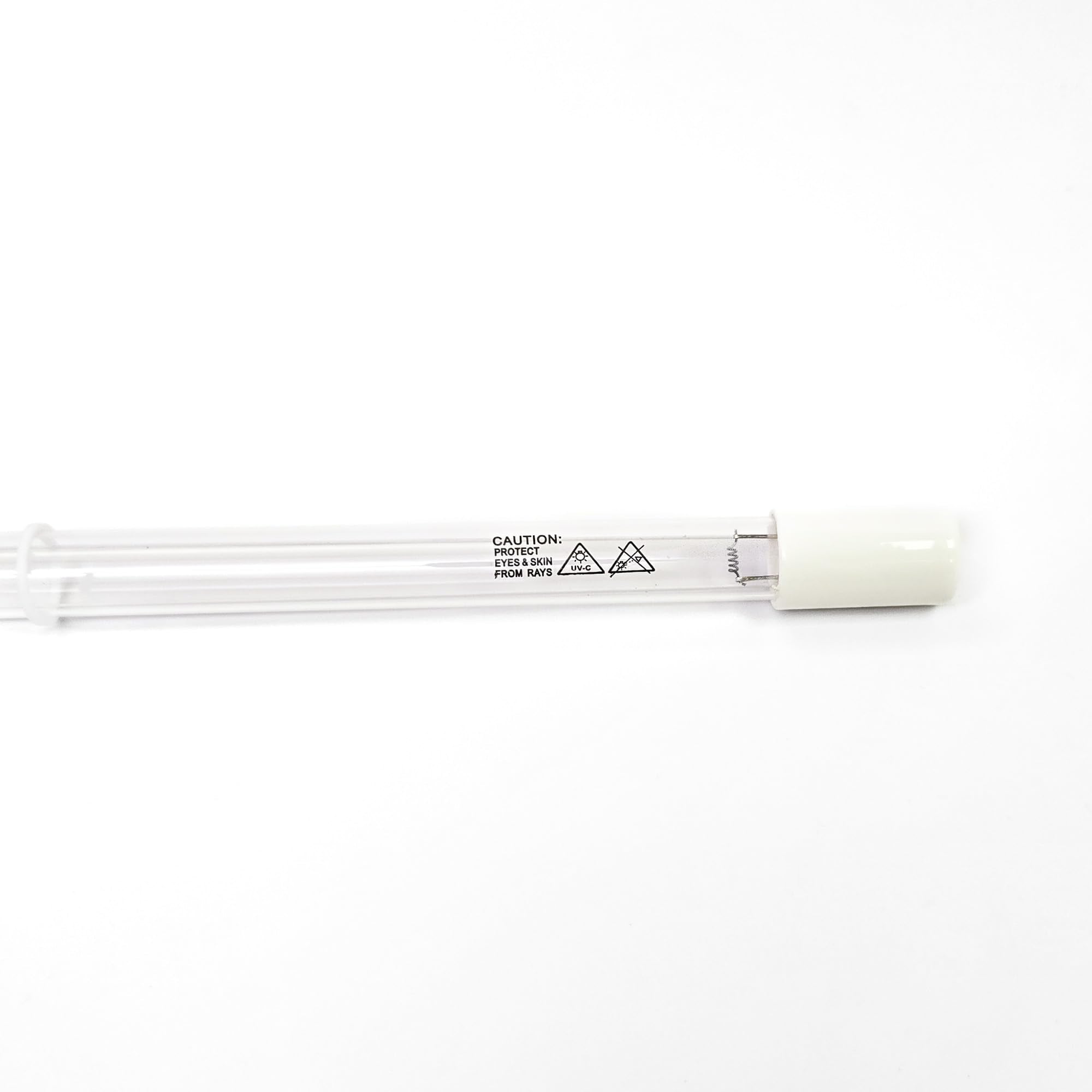 Lutrace Pura Water 36002018 UV lamp held with gloves for safe handling.