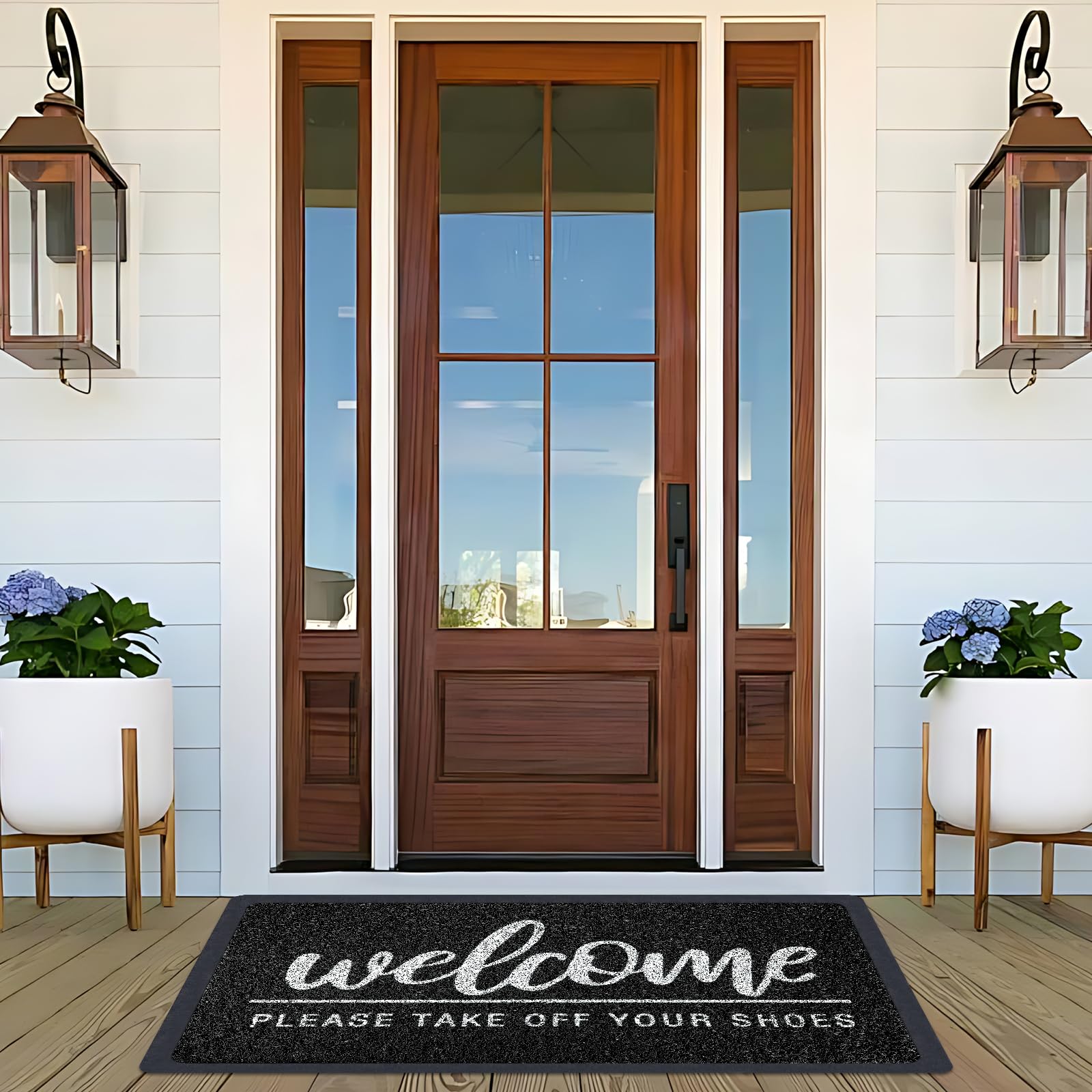 LUUFILx mat showing non-slip bottom helps prevent slips at entrances.