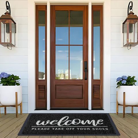 LUUFILx mat showing non-slip bottom helps prevent slips at entrances.