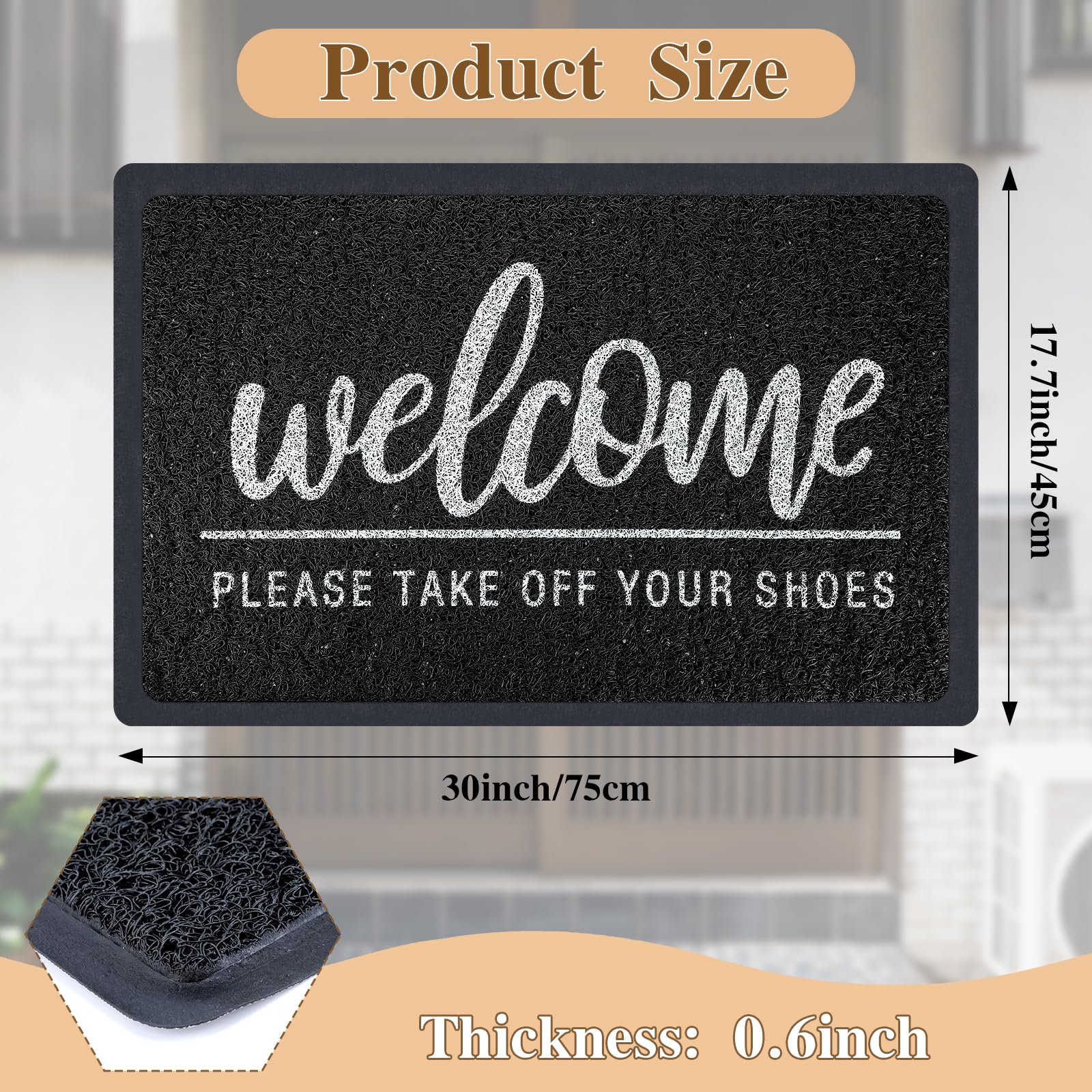 LUUFILx welcome door mat on outdoor porch, durable and non-slip for busy entryways.